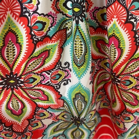 ELIZA J Crepe de Chine Floral Halter Handkerchief Maxi Dress Size 8 - Picture 11 of 14